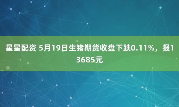 星星配资 5月19日生猪期货收盘下跌0.11%，报13685元